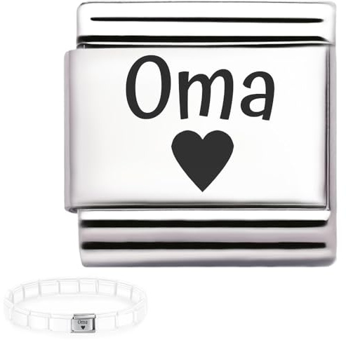 2Burned Italienische Charm Eingravierter für 9 mm Armbänder aus Edelstahl 1x Schmuck Für Italienisches Stretch-Gliederarmband Oma Mama Enkelin Tante Tochter Schwester