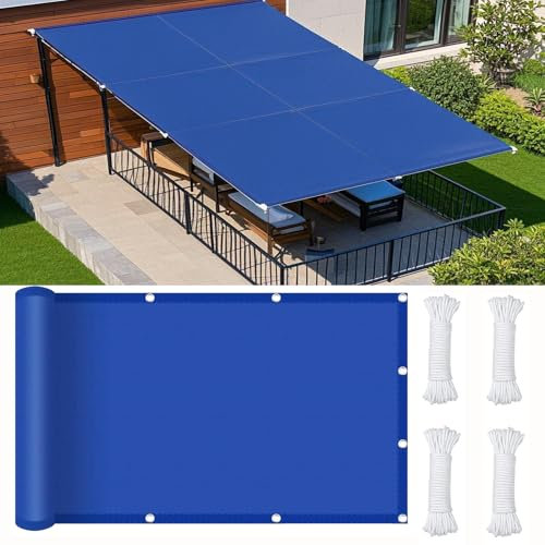 DGSFES Waterproof Sun Shade Sail 2mx2.5m, 95% UV Block Breathable Rectangle Canopy with Rope for Garden, Patio, Privacy balcony, Yard, Outdoor Sun Protection,Blue
