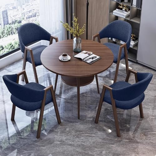 Kleines Konferenztisch-Set mit Stühlen, doppellagiger runder Besprechungstisch für Büro & Küche, schlichtes Design Esstisch für Geschäftstreffen & Kaffeepausen
