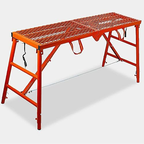 Escabeau pliable portable – Plateforme de travail multifonction pour lavage de véhicule, nettoyage de vitres, projets de bricolage et d'entretien – Tabouret tour d'échafaudage robuste