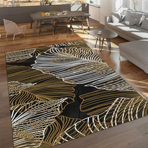 Tapis tropical à feuilles géantes, design minimaliste feuilles de bananier, antidérapant, lavable en machine, pour salon, chambre, salle à manger, maison de campagne, 80 x 150 cm