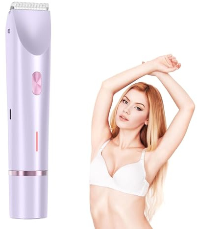 Afeitadora eléctrica para mujer de 2 en 1, de doble cabeza, impermeable para uso en húmedo y seco, recortador de vello corporal y removedor de vello facial para axilas, piernas, brazos y cuerpo