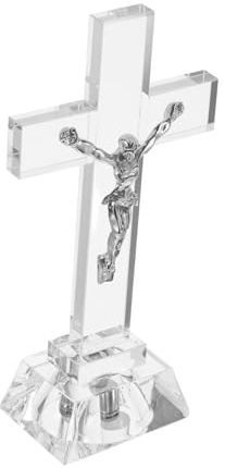 Cabilock 1 Pezzo Crocifisso Bianco Decorazione Religiosa Ornamentale e Resistente per Regali Cresima e