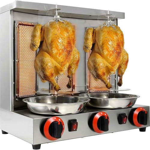 Griglia a gas verticale in acciaio inox, girevole a 360°, per un perfetto shawarma, ideale per ristoranti e cucine domestiche