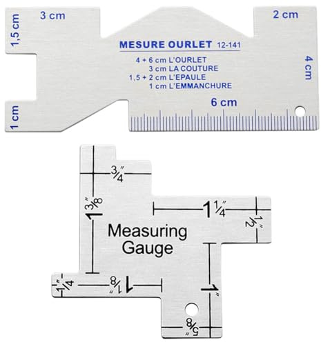 Asyduey Präzisions-Nahtmesslehre, Metall-Quilt-Schneiderlineal, Schablone, Nählineal für DIY-Patchwork-Quilten