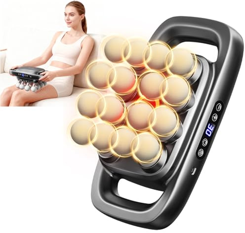 KOOTLEE 16 Heads Massage Gun Set, Body Massage for Back, Shoulders, Neck, Legs, Foot, Massage Gun deep Tissue Pain Relief, Percussion Massager with 3 Modes & 30 Intensity Levels, Gifts for Mom and Dad