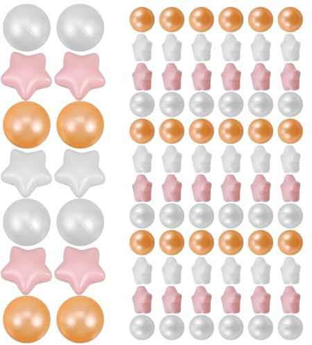 QUMIIRITY 100 Stück 100 teiliges Bällebad Eva Kunststoffbälle Bunt Glatt Stern Rundform Spielbecken für Kleinkinder Indoor Outdoor Party Schwimmspielzeug
