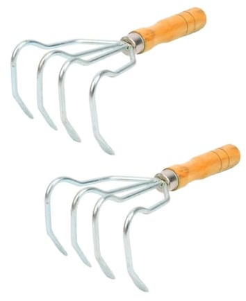 IWOWHERO 2 pièces Râteau à Main à Griffes Pointues pour Palourdes Outil Léger Antidérapant à Dents Multiples Creuseur Rapide et Pratique pour Fruits de Mer sur Plage Lot