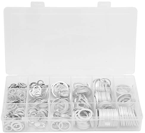 ARTOCT Jeu de Rondelles en Aluminium, Rondelles Anti-desserrage Résistantes à L'usure et à la Corrosion pour Usage Industriel avec Boîte de Rangement en Plastique