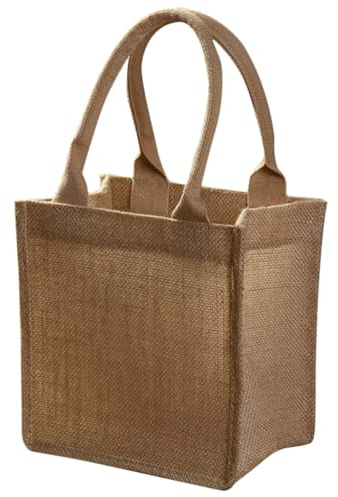 TOKIDNY Borsa in Juta Naturale Riutilizzabile con Manici Resistente per Feste e Quotidiano