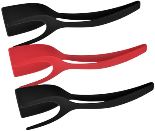 TOVINANNA 3 pièces Pinces de Cuisine Silicone Multifonction pour Barbecue et Cuisine Pince à Steak Poisson et Accessoire Antidérapant pour Barbecue Camping et Usage Domestique