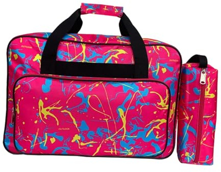 Colcolo Sac de Transport pour Machine à Coudre, Sac fourre-Tout de Polyvalent avec poignée, Organisateur d'outils de Couture, idéal pour la Salle, Rose Rouge