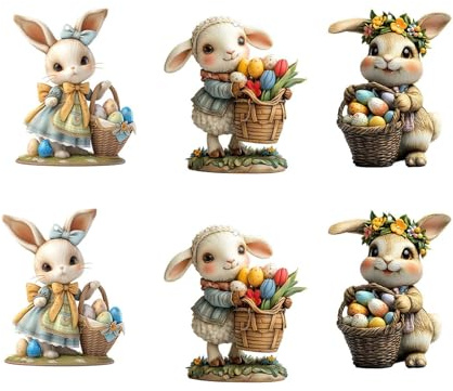 Decorazione Pasqua, 6 Pezzi Decorazioni Pasqua da Appendere, Addobbi Pasquali da Appendere, Decorazioni Pasquali Coniglio per Festa di Pasquas