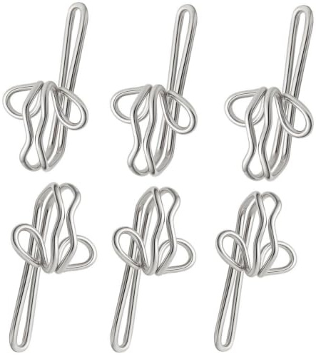 Metal Curtain Hooks 100 Pieces for heavy curtains (silver,2.9x1.2cm)