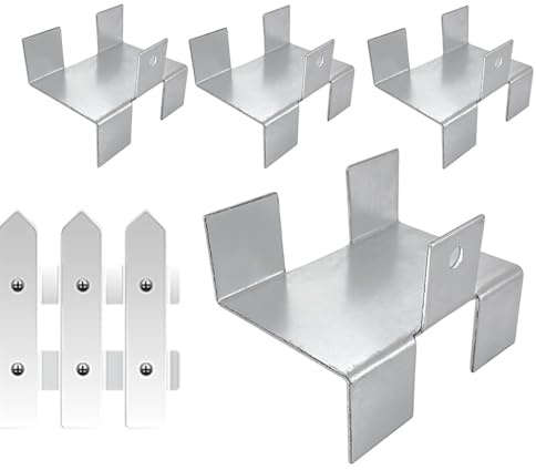 4 Pack Heavy Duty Anti Vibration Fence Clips for Wood, Concrete, Tile, Pavilion, Deck, Outdoor, Garden, Yard, Patio