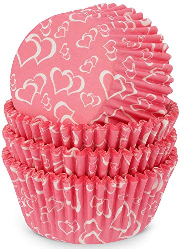 MoNiRo Papier Muffin Förmchen - Cupcake Backform aus Papier Motiv Heart-to-Heart - Muffin Form - Cupcake Form - Papierförmchen - Cupcake Förmchen - Muffinform–Backförmchen-Muffinformen-Valentinstag