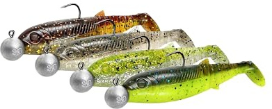 Savage Gear Cannibal Shad Mix - Paddle Tail Shad-beten för abborre, gädda, gös, öring, havskatt - UV-aktiv, strike-triggering doft, sötvatten- och saltvattenfiskesats Klarvattenmix 10 cm