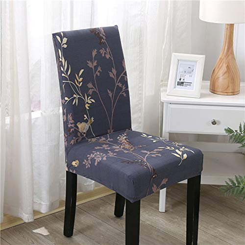 Zweig Stuhlhussen Vintage Blumen Vogel Moderne Stuhlhussen,Stretch Esszimmer Stuhlbezug Für Esszimmerstühle,Abnehmbarer Waschbarer Spandex Stuhlüberzug Für Küchenstühle,Küche2Er Set