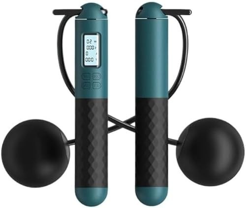 Every-body Ropeless JumpFlex PRO - Corde a Sauter Sans Fil Réglable avec Intelligente Compteur pour Fitness, Perte de Graisse, Gym (Vert Foncé Noir)