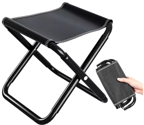 Jiavlyx Taburete Plegable Portatil, 30 * 30 * 30cm Mini Sillas Plegables, Plegable Portátil Silla, con Bolsa De Transporte, Capacidad De Carga De 200 Libras, para Pesca, Senderismo Y Camping
