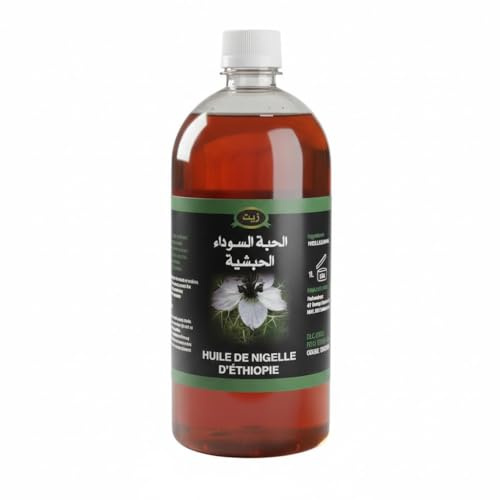 Natureluxy Schwarzkümmelöl aus Äthiopien, 1 l, 100 % rein & natürlich, erste Kaltpressung, Premium-Qualität