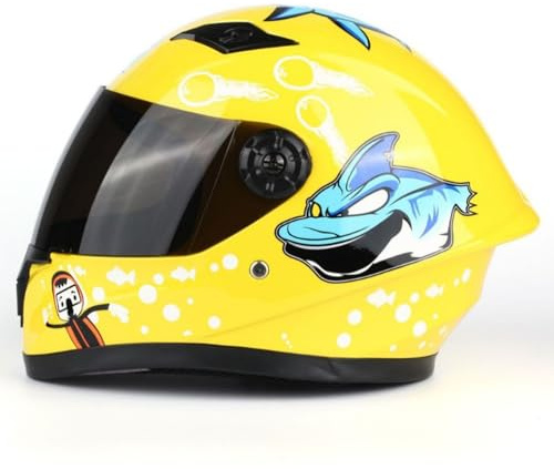 Casco Integral Para Niños, Casco Para Scooter Homologado ECE Con Visera Solar, Casco Para Scooter Para Niños Y Niñas De 3 A 12 Años. 14,S/(47~58cm)