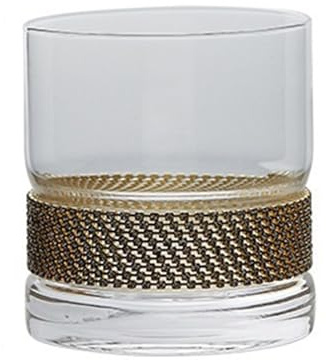 CJHFR472SG Elegante Copa de cristal lujo sin tallo, vasos whisky base pesada Cristalería(Transparent,Pequeño)