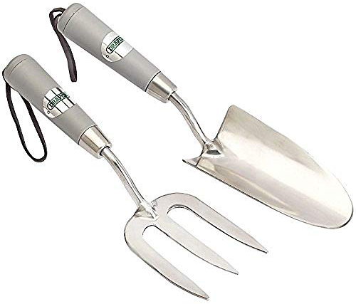 Draper 83773 Hand Fork and Trowel Set - Stainless Steel (2-Piece), 32.6 x 18.6 x 5.4 cm
