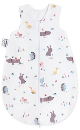 Julius Zöllner Baby Ganzjahresschlafsack aus Jersey Baumwolle, Standard 100 by Oeko-Tex, Made in Germany, Größe 62 | 2 - 6 Monate, Crazy Animals