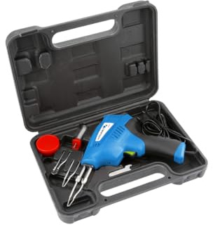 HÖGERT TECHNIK Transformator-Lötkolben, 200W, 3 Temperaturstufen, schnelles Aufheizen, LED-Licht, ergonomischer Griff, inkl. Zubehör & Transportkoffer