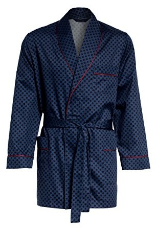 Revise RE-509 Elegant Men's Dressing Gown - Short - 100% cotton– Darkblue C3 – XXL
