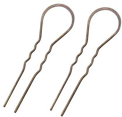 Lurrose U Form Haarnadeln Haar Gabel DIY Handwerk für Frauen Mädchen 10 Stücke (Alte Bronze)