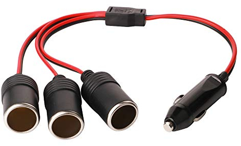 GTIWUNG Auto Motorrad Zigarettenanzünder Stecker Adapter DREI-Wege-Buchse Splitter, 1 bis 3 KFZ Auto Zigarettenanzünder Stecker Anzeige LED 12V/24V
