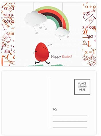 Postkarten-Set mit Geburtstagskarte, MotivHappy Ostern, Regenbogen-Formel, 20 Stück