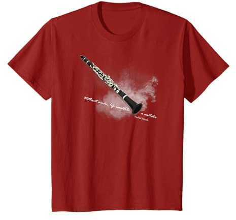 Klarinette Musiker Geschenk T-Shirt für Klarinettisten - Unisex-Erwachsene, Unisex-Kinder - Schwarz - S - Halbarm - Klassisch - Pullover - 1 Count