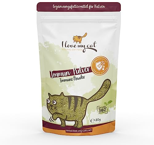 I Love My Cat Immune Powder - Supplement for Cats with Nettle, Rosehip, and Insect Protein – Carefully Selected Composition Developed by Veterinarians – No Artificial Additives – 80g