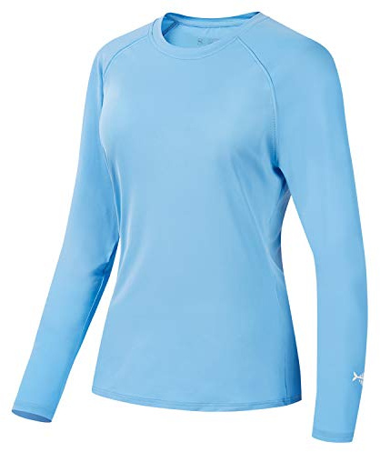 Bassdash Dam-T-shirt med UV-skydd UPF 50+, långärmad fisk- och vandringsskjorta med hög prestanda