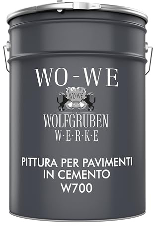 WO-WE Vernice per cemento W700 Pittura pavimenti Interni Grigio ferro sim RAL 7011-20L
