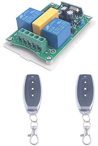 Universal 110V AC Motor Remote Control Switch Forward and Reverse Remote Control Pump Winch Door Control Shutters 433MHz Wireless Switch Transmitter Receiver (2X Control 433MHz)