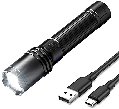klarus EP10 1000 Lumen USB-C wiederaufladbare Taschenlampe, Dual-Switch-Taktik-Taschenlampe, 4 Modi, IPX6 wasserdicht für Camping, Outdoor und Haushalt