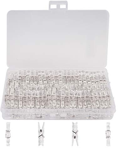 100 Stück Federklammern zum Aufhängen, Klammern aus Kunststoff, Wäscheklammern, Mini-Papier, Fotoklammern, Wäscheklammern – transparent(3,5cm)