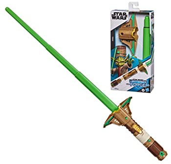 Star Wars Lightsaber Forge Yoda ausfahrbares grünes Lichtschwert, anpassbares Rollenspielzeug