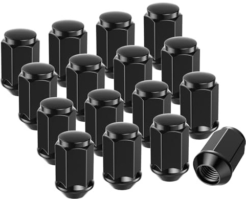 CLUBRALLY Black Wheel Lug Nut Kit for EZGO, Club Car Golf Cart, 1/2-20 Size 16 Packs