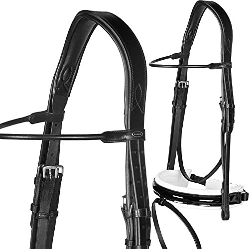 Heinick-Reitsport Trense anatomisch Motion Weiß Lack breites RH Zaumhaken ~ Warmblut ~ Auswahl (Loop)