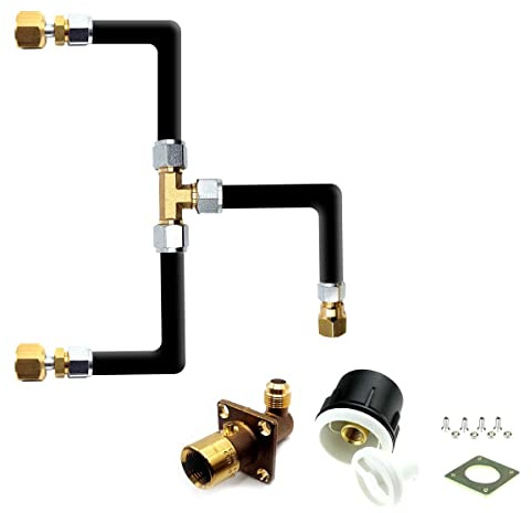 DN Autogas Parts Point de remplissage à baïonnette GPL avec deux adaptateurs pivotants pour bouteille de gaz Gas It Gaslow, tuyau et boîtier blanc 5 mètres