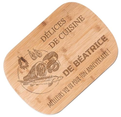 Maverton Planche à découper avec gravure, Grande Planche à personnaliser | Pour femme, Accessoire cuisine pour anniversaire, Plateau de service pour elle, Planche apéro, Délices