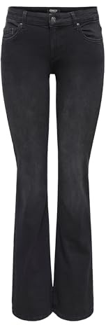 ONLY Jeans Elasticizzati da Donna, Nero Slavato., S / 34L