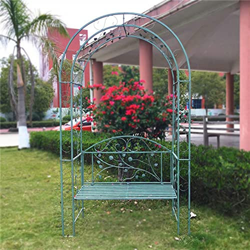 JOZZY Banc de Jardin,Arches de pavillon de Jardin en métal, Pergola grimpante avec bancs relaxants, Convient aux vignes/Plantes grimpantes, Idéal pour Les Jardins et Les espaces extérieurs
