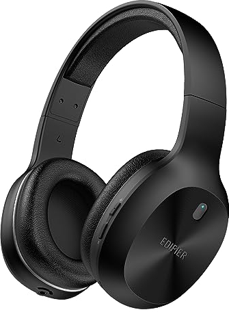 Edifier W600BT Kabellose Over-Ear Kopfhörer, Bluetooth V5.1, Kristallklare Anrufe, 40mm Treiber, 30 Stunden Wiedergabezeit, Verbindung mit 2 Geräten, Integriertes Mikrofon, Leicht - Schwarz