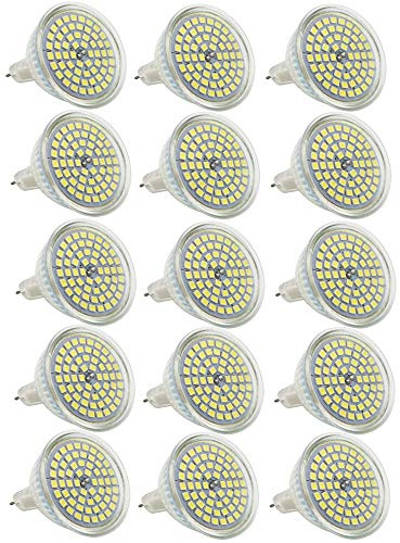 Mengjay 15 Stück GU5.3 LED Kaltweiß MR16 AC/DC 12V 3W Ersatz für 25W Halogen Lampen 6000K 320 Lumen Birne Leuchtmittel 120°Abstrahwinkel Spot Nicht Dimmbar Ø49 x 50 mm